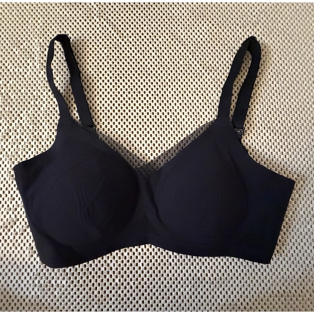 HONEYLOVE CrossOver Wireless Bra Sz XS Smoothing Lift Black Mesh Worn Once Soft! - Picture 4 of 11